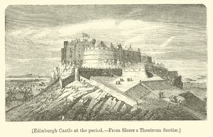 Dönemde Edinburgh Kalesi (gravür) by English School