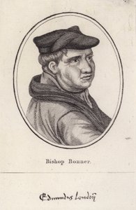 Edmund Bonner, İngiliz din adamı ve I. Mary döneminde Protestanlara zulmeden Londra Piskoposu (gravür) by English School