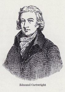 Edmund Cartwright, elektrikli dokuma tezgahının (litho) İngiliz mucidi by English School