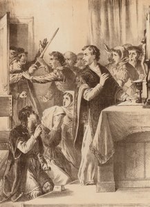 Edmund Genings, "Kutlama yaptığı odanın kapısını kırarak açtı" (lito) by English School