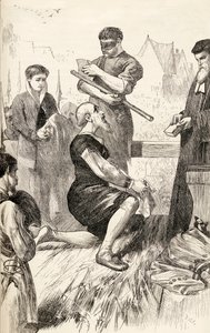 Edward Seymour, idamını bekleyen iskelede, c.1865 (ahşap oyma) by English School