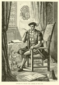 Edward VI hayatının günlüğünü yazıyor by English School