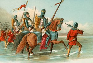 Edward, the Black Prince, crossing the Somme by English School