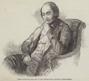 Edwin Chadwick, Esquire, Metropolitan Sanatory Komiserlerinden biri (gravür) by English School