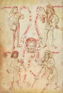 Ör. 2572 f.51v The Four Humours, The Guild Book of the Berber Surgeons of York (parşömen) by English School