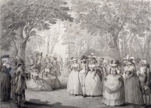 Vauxhall Bahçelerinde zarif figürler by English School