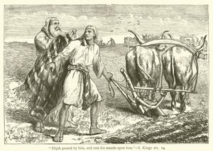 "İlyas yanından geçti ve cübbesini üzerine attı", I, Kings, xix by English School