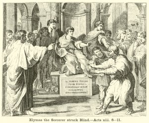 Büyücü Elymas Vurdu Kör, Acts, xiii, 8, 11 by English School