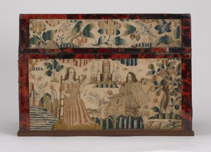 İşlemeli tabut, c.1660 (ipek, kanvas, ahşap, bağa ve gümüş bağlar)