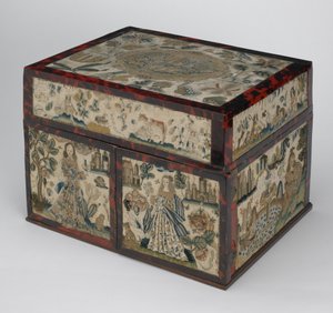 İşlemeli tabut, c.1660 (ipek, kanvas, ahşap, bağa ve gümüş bağlar)