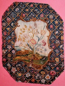 Bir ateş perdesinden veya sandalye sırtından nakış, 18. yüzyılın ortaları (keten üzerine yün ve ipek) by English School