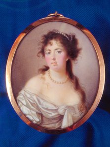 Emma Hamilton (parşömen üzerine suluboya) by English School