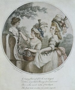Charles White tarafından oyulmuş İngiliz saç modelleri (renkli gravür) by English School
