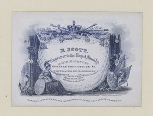 Gravürcüler, R Scott, ticari kart by English School