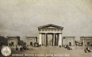 Giriş Portico, Euston Grove İstasyonu, 1838 by English School
