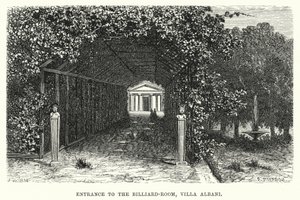 Bilardo Salonuna Giriş, Villa Albani (gravür) by English School