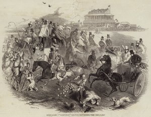 Epsom Yarışları, "Derbi Günü", Parkurdan Çıkış (gravür) by English School
