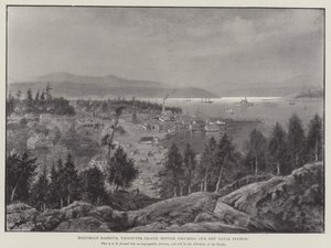 Esquimalt Limanı, Vancouver Adası, Britanya Kolumbiyası, Yeni Deniz İstasyonumuz (gravür) by English School