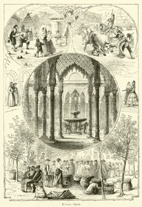 Avrupa, İspanya (gravür) by English School