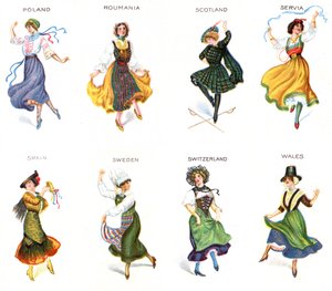 Avrupalı Dansçılar, sigara kartları, 1915 (ayrıca bkz. 473602) by English School