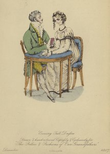 Bayanlar ve Baylar için Tam Abiye Elbise (renkli gravür) by English School