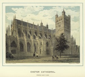 Exeter Katedrali, kuzey doğu görünümü by English School