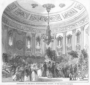 Exhibition of the Royal Horticultural Society, at the Rotunda, Dublin, illustration from 