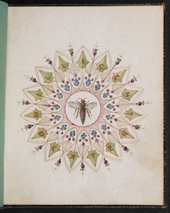 F.1: Bir tasarım içinde böcek. Charles Dickens hikayelerinden sahneler içeren eskiz defteri (kağıt üzerine suluboya) by English School