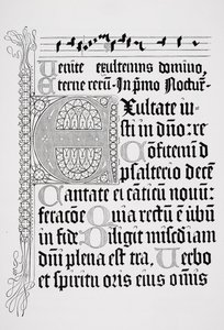 Johann Fust ve Petrus Schoiffer tarafından basılan bir Mezmurdan bir sayfanın tıpkıbasımı, Mainz, 1459 by English School