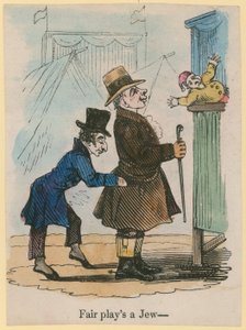 Fair bir Yahudi oynar; karikatür by English School