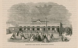 Metropolitan Demiryolu üzerinde Farringdon Yolu istasyonu by English School