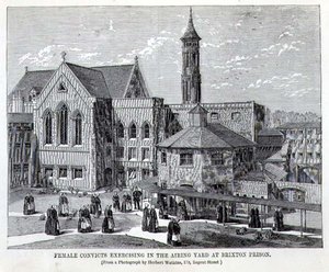 Brixton Hapishanesinin Havalandırma Bahçesinde Egzersiz Yapan Kadın Hükümlüler, Henry Mayhew (1812-87) ve John Binny