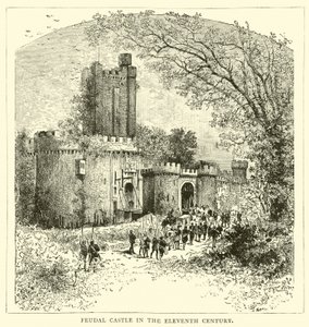 Onbirinci yüzyılda Feodal Kale by English School
