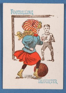 Futbol Kızı, Mutlu Aileler kart oyunundan, c.1890-1900 by English School