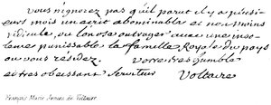 François Marie Arouet de Voltaire by English School