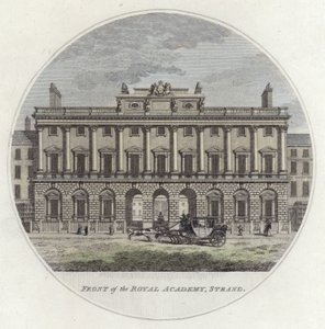 Kraliyet Akademisi önü, Strand, Londra (renkli gravür) by English School