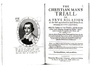 John Lilburne (c.1614-57) 1641 tarafından yazılan The Christian Mans Trial