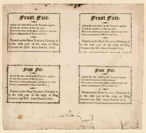 1814 Frost Fuarı - buz üzerine basılmış hediyelik eşyalar by English School