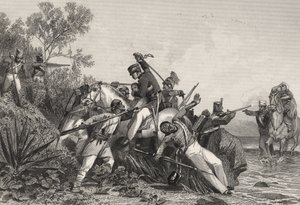 İsyancılar tarafından saldırıya uğrayan kaçak İngiliz subaylar ve aileleri, 1858