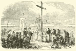 Paris Kuşatması sırasında öldürülen Fransız askerlerinin cenaze töreni, Ekim 1870 by English School