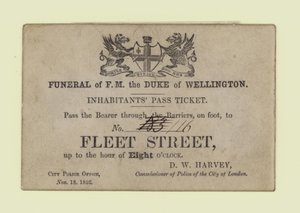 Wellington Dükü Cenazesi, Sakinler Bilet Geçer by English School