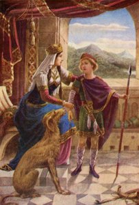 Gareth#39;in dileği (renkli litho) by English School