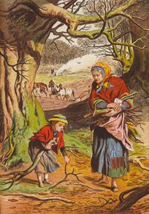 Yakacak odun toplamak (renkli lito) by English School