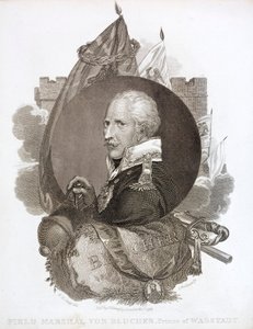 Gebhard von Blucher, Prusya Mareşali (gravür) by English School