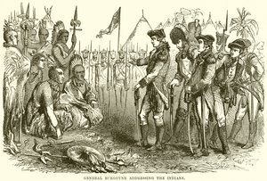 Kızılderililere hitap eden General Burgoyne by English School