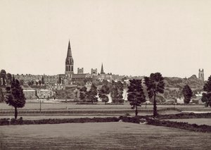 Exeter#39;in Genel Görünümü (litho) by English School