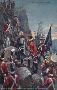 General Wolfe Abraham Tepelerine tırmanırken, Quebec, 1759 by English School