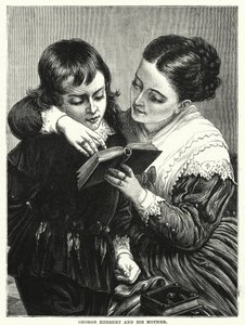 George Herbert ve annesi (gravür) by English School