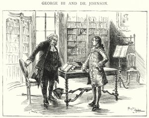 George III ve Dr Johnson (gravür) by English School
