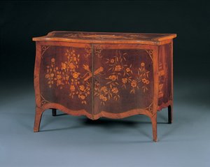 George III, John Cobb tarzında kakma komodin, c.1770 (amaranth ve lale ağacı) by English School